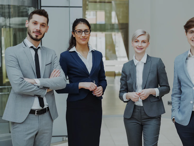 Corporate team in coordinated business attire